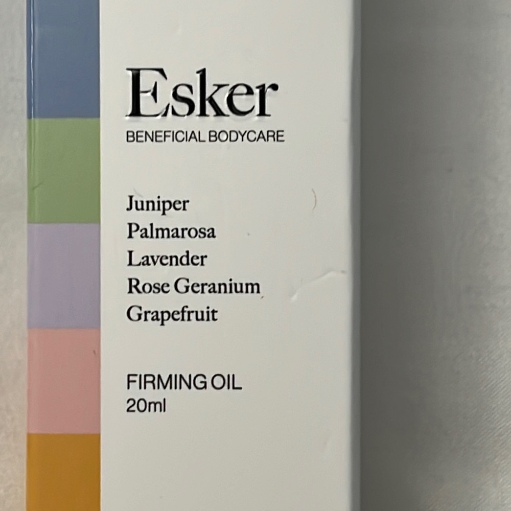 Esker Firming oil juniper palmarosa lavender rose geranium grapefruit NEW 20ml